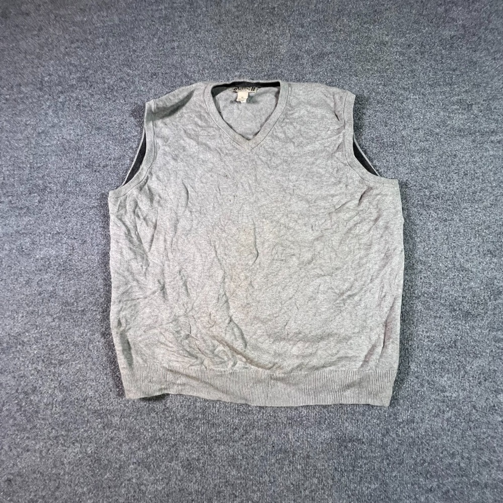 Duluth Trading Co Mens XL Gray Knit V-Neck Sweater Vest 28709